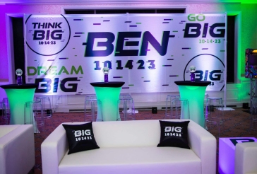 Custom Mural for Neon Themed Bar Mitzvah