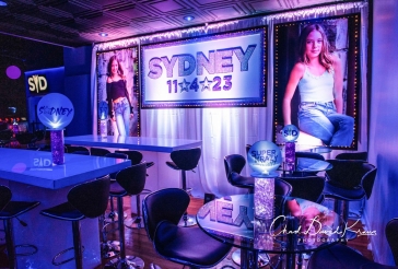 Glitter Name Backdrop with Lights