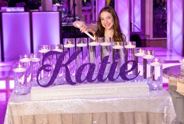Purple Glitter Candle Lighting 