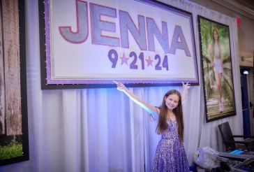 Custom Backdrop with Blow Up Photos