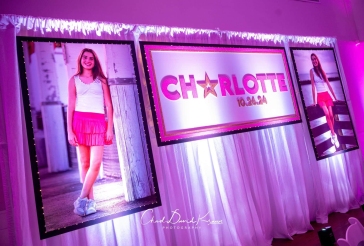 Custom Backdrop with Blow Up Photos