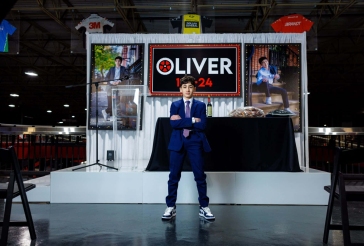 Custom Backdrop with Blow Up Photos