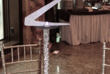 Sparkled Initial Centerpiece