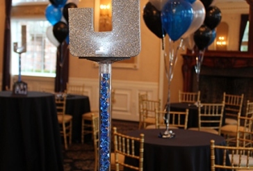 Sparkled Initial Centerpiece