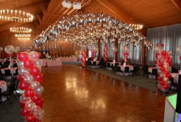 Hot Pink and Silver Balloon Canopy