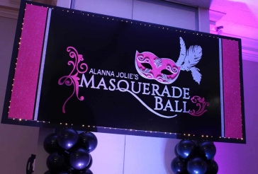 Masquerade Themed Bat Mitzvah Backdrop