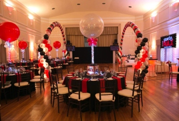 Red, Black and Silver Balloon Gazebo