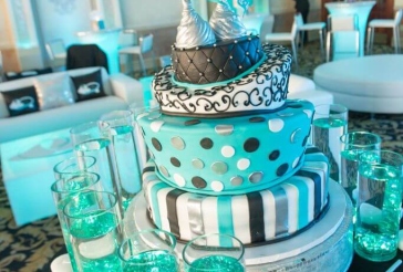 Turquoise LED Cylinders