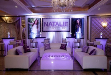 Bat Mitzvah Backdrop with Blowup Photos