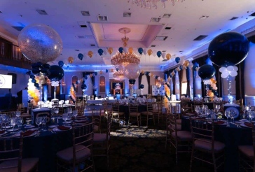Navy and Gold Balloon Gazebo