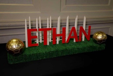 Soccer Themed Candle Lighting Display