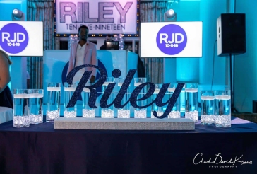 Navy and  White LED Candle Lighting Display