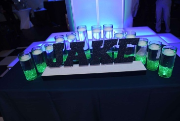 Navy and Lime Candle Lighting Display