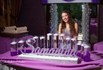 Purple and  Silver LED Candle Lighting