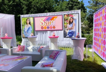 Custom Backdrop with Blowup Photos