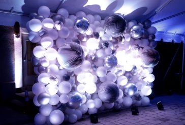 Black and White Balloon Wall