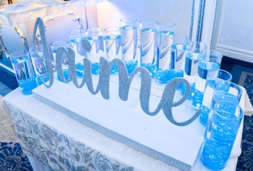 Silver and Pale Blue Candle Lighting