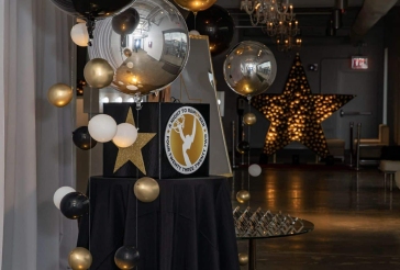 Gold, Black and Silver Bubble Balloons