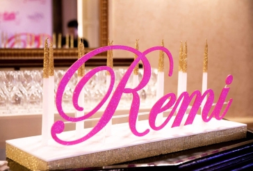 Hot Pink and Gold Candle Lighting Display