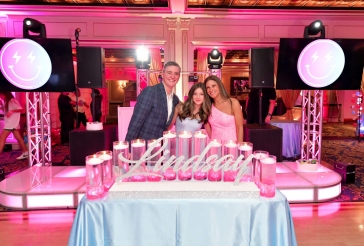 Pink and Silver Candle Lighting Display