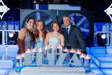 Silver and Light Blue Candle Lighting  Display