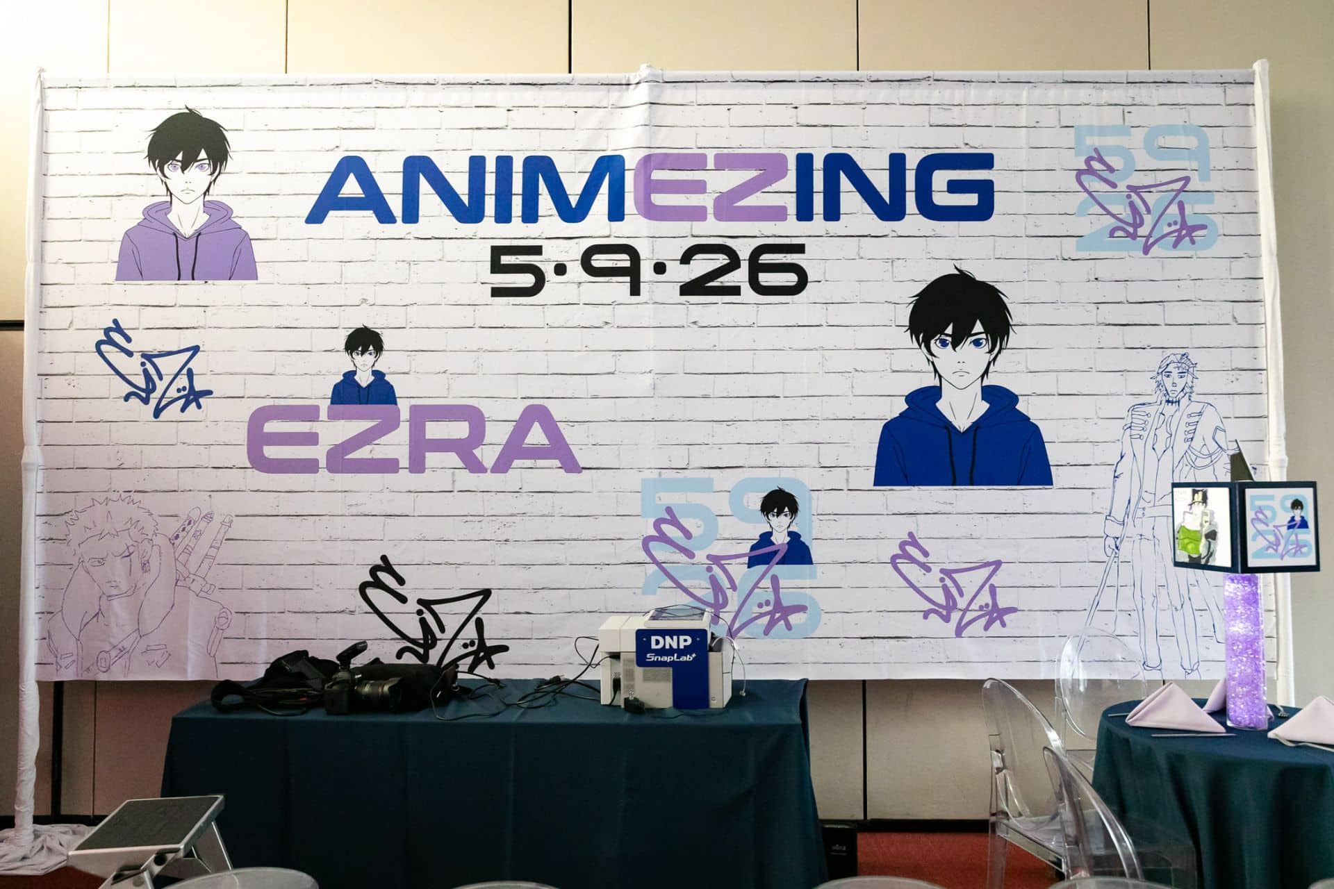 Custom Mural for an Anime Themed Bar Mitzvah at Congregation Rodeph Sholom, NYC