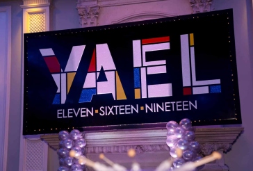 Mondrian Themed Bat Mitzvah Backdrop