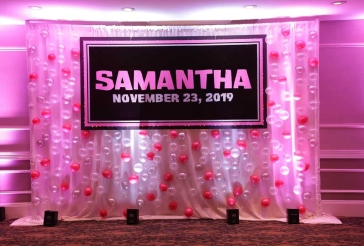 Bat Mitzvah Backdrop with LED Bubble Wall
