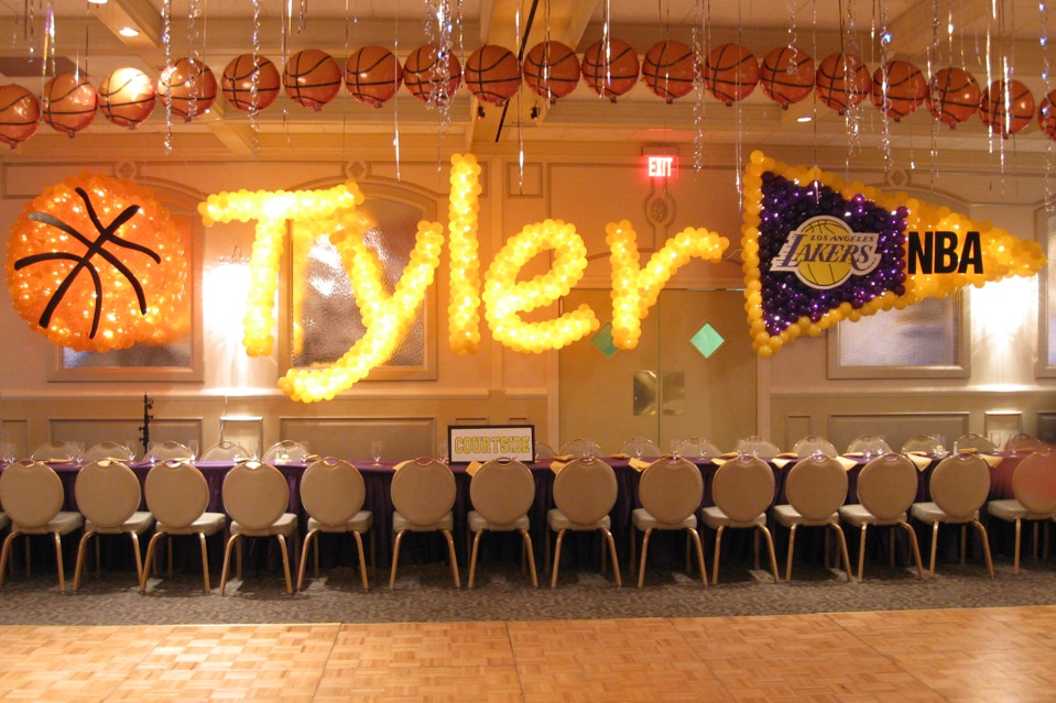 backdrop lakers themed birthday party