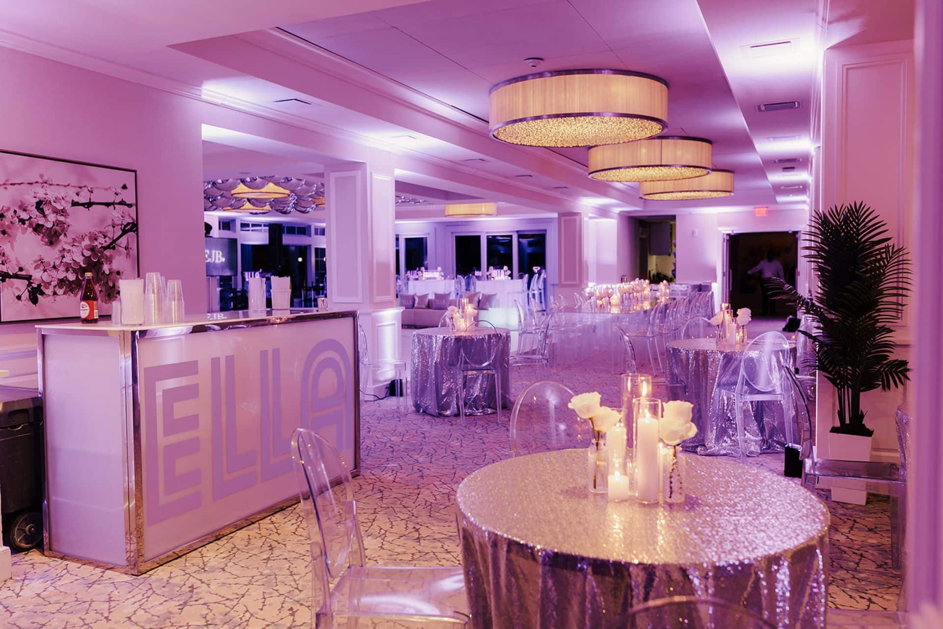 Custom LED Bar with Logo for a Bat Mitzvah at Fairview Country Club