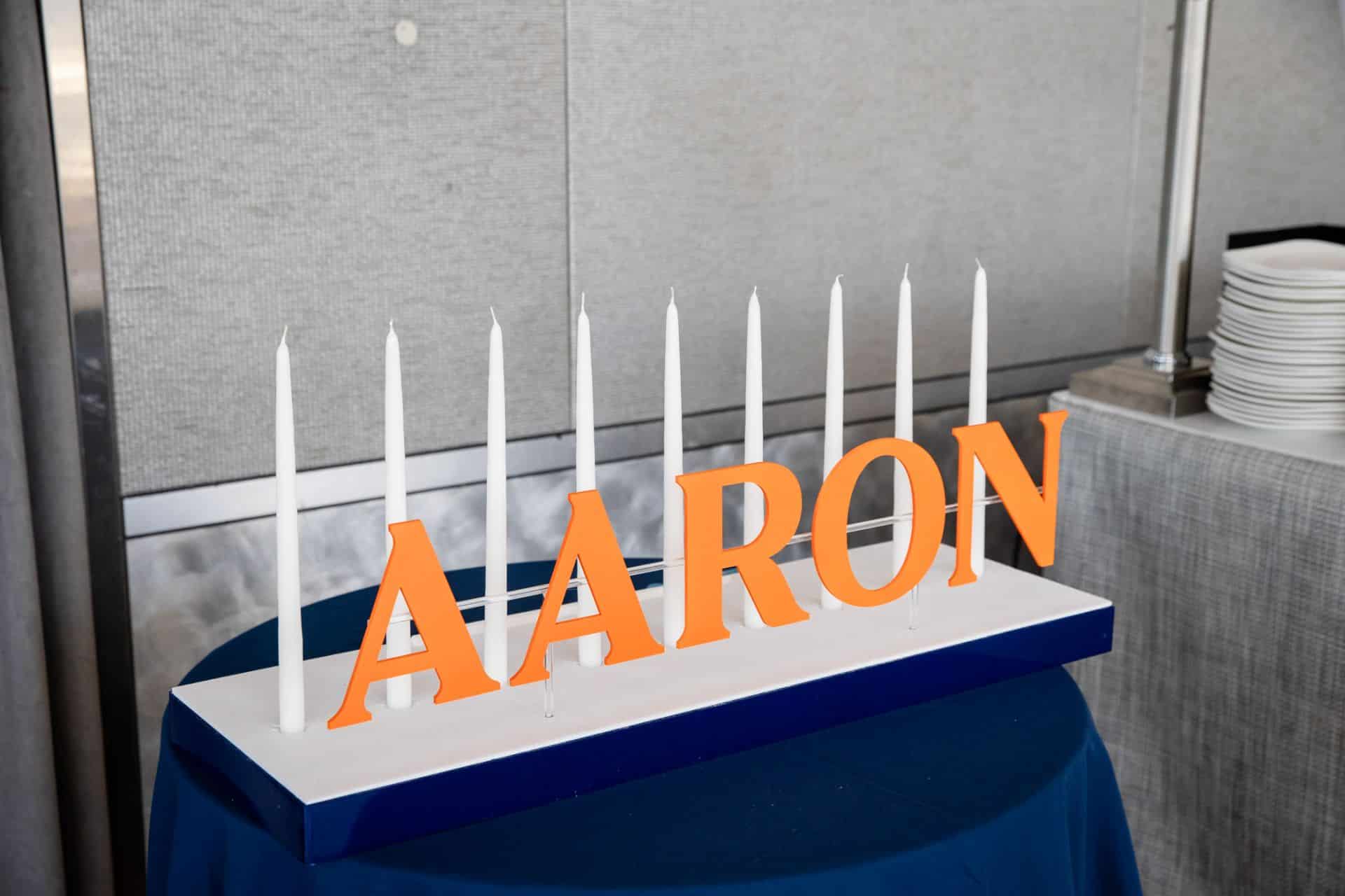 Traditional Candle Lighting Display for a Home Depot Theme Bar Mitzvah