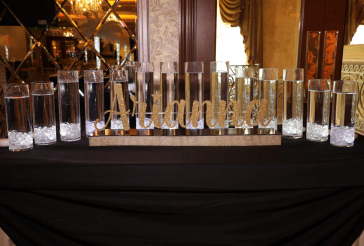 Gold Glitter Candle Lighting