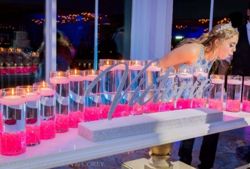 Silver and Hot Pink Candle Lighting