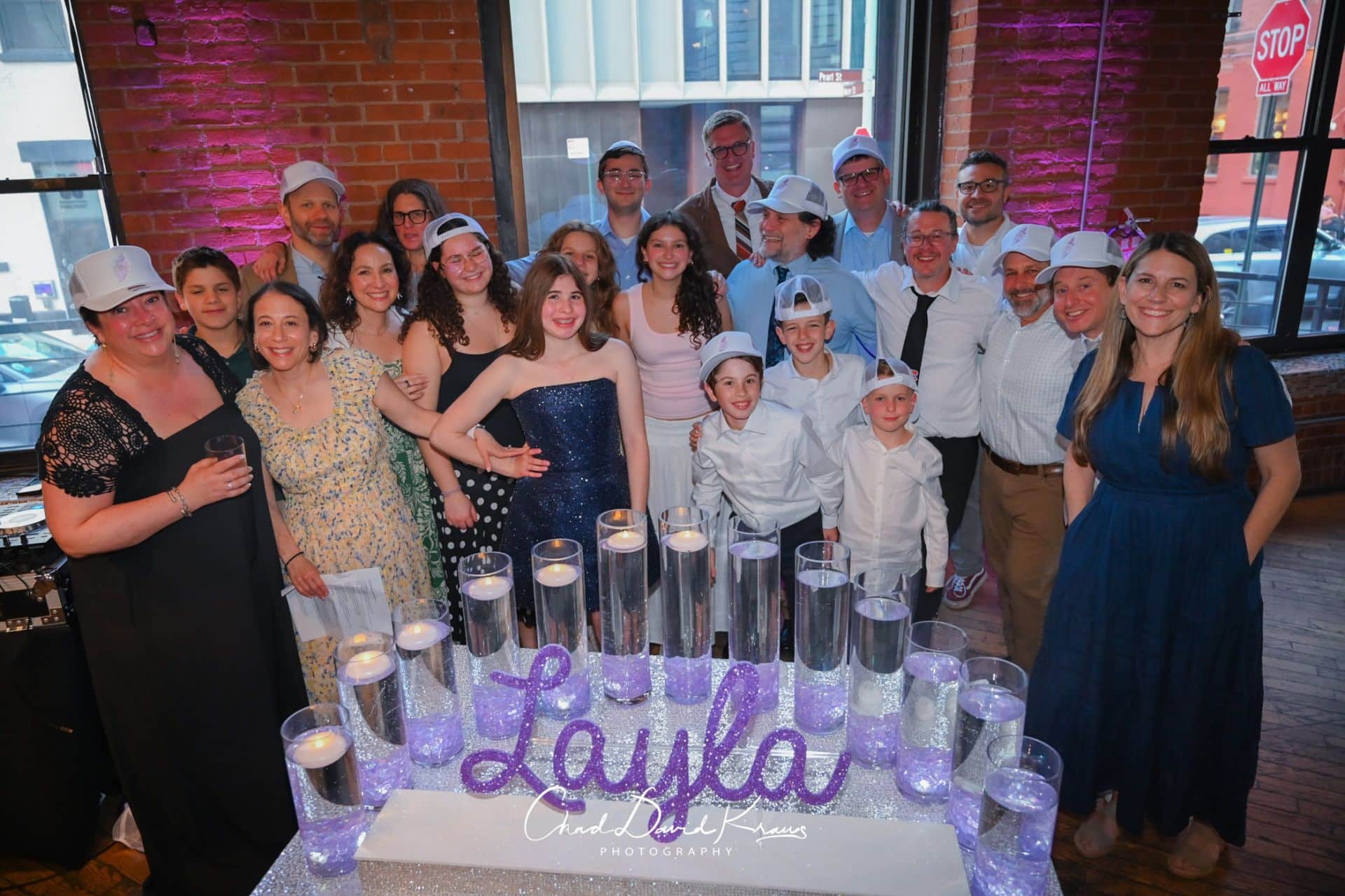 Lavender Glitter Candle Lighting Display with Lavender LED Chips