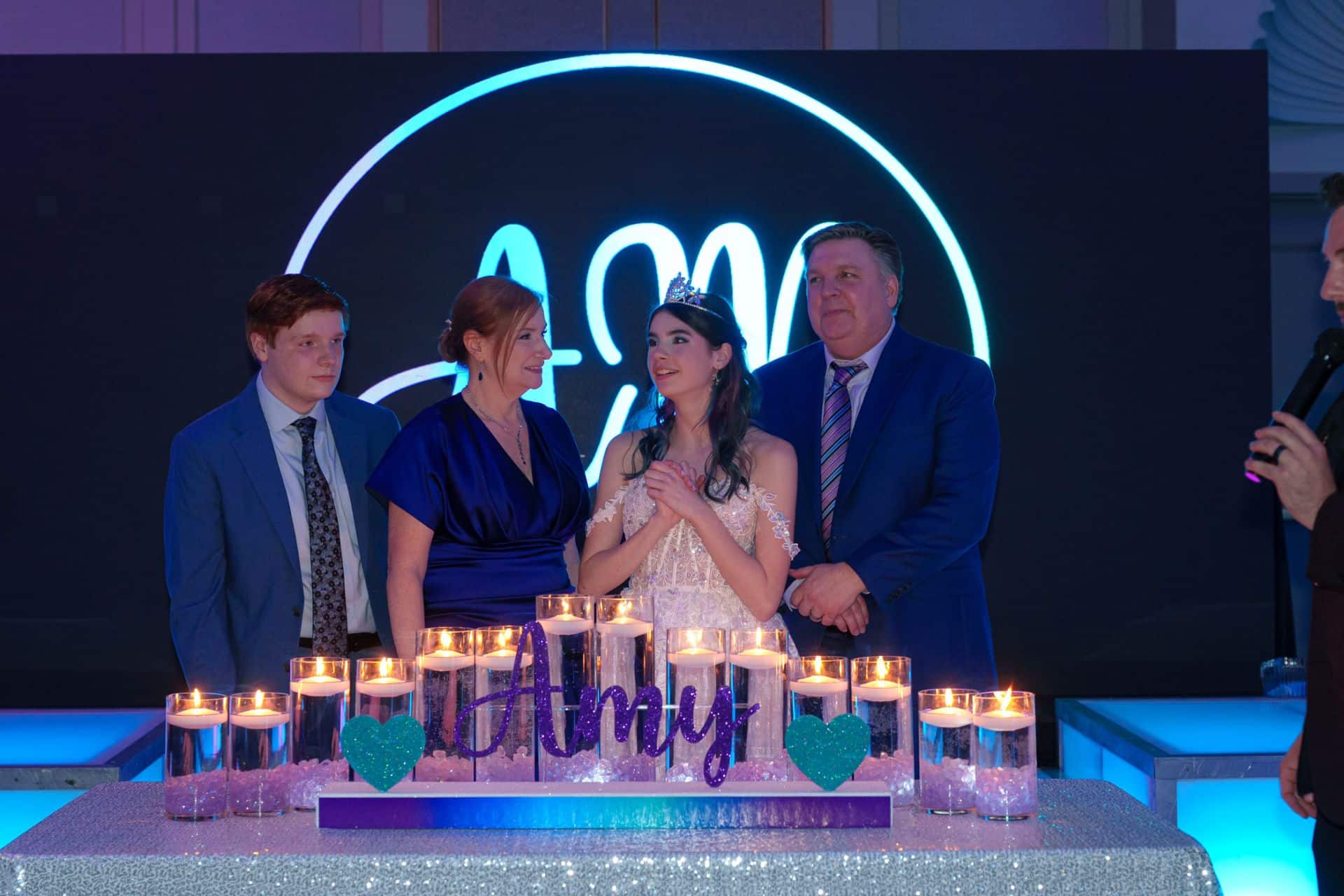 LED Candle Lighting Display for an Under the Sea Bat Mitzvah