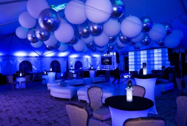 Large White and Silver Ceiling Balloons