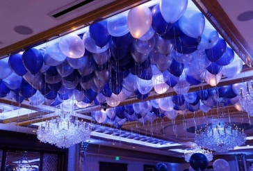 Navy and Silver Ceiling Balloons