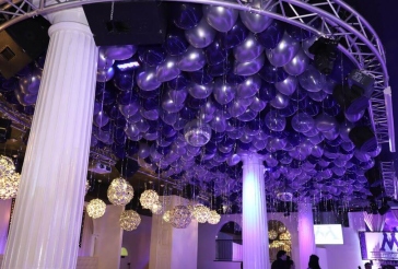 Purple and Silver Ceiling Balloons