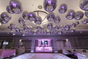 Metallic Orbs Ceiling Treatment