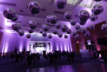 Silver Metallic Orbs Ceiling Treatment