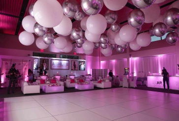 White and Silver Balloons Over Dance Floor
