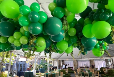 Jungle Balloon Garland Over Ceiling