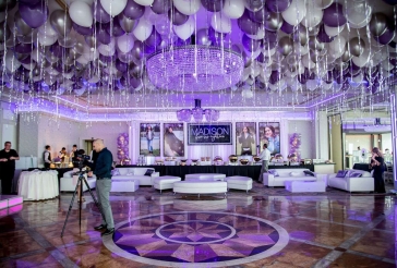 Lavender, Silver and White Ceiling Balloons