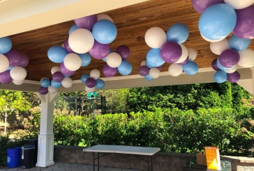 Lavender and Pale Blue Ceiling Balloon Clusters