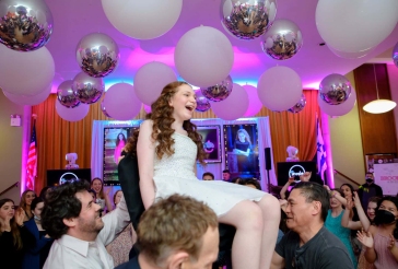 White and Silver Ceiling Balloons