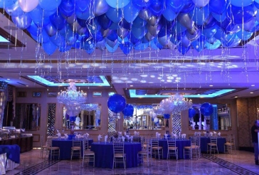 Shades of Blue Ceiling Balloons
