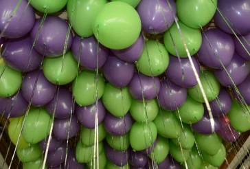 Lavender and Lime Ceiling Balloons