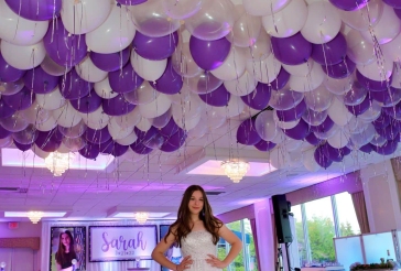 Lavender and White Ceiling Balloons