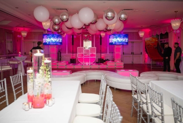 Silver and White Ceiling Balloons