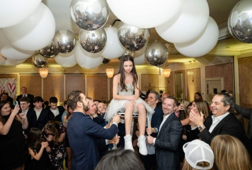 Silver and White Ceiling Balloons